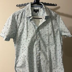 J. Maverick Men's Sky Blue Patterned Shirt